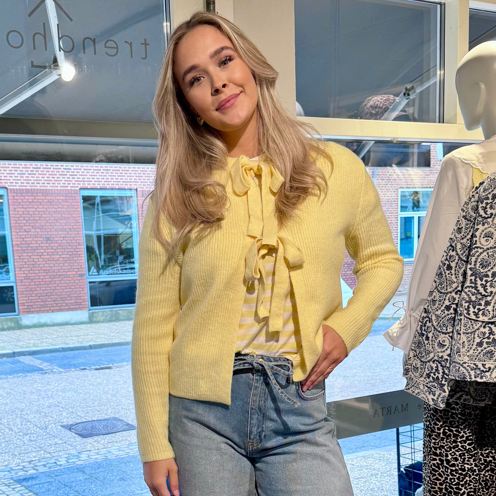 PIECES - CARDIGAN - SILLY 17150235 - PALE BANANA MELANGE