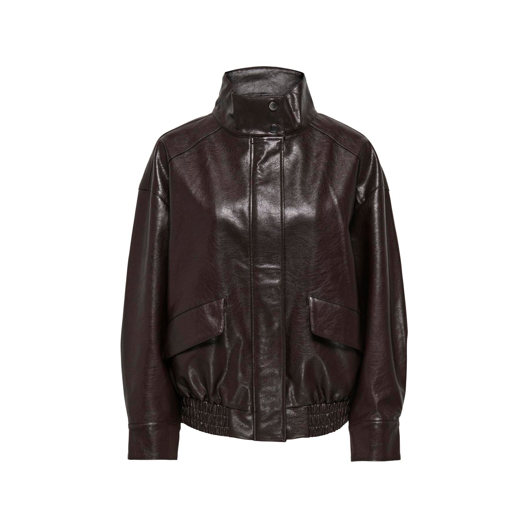 ONLY - BOMBERJAKKE - JULIA FAUX LEATHER 15373024 - CHOCOLATE TORTE