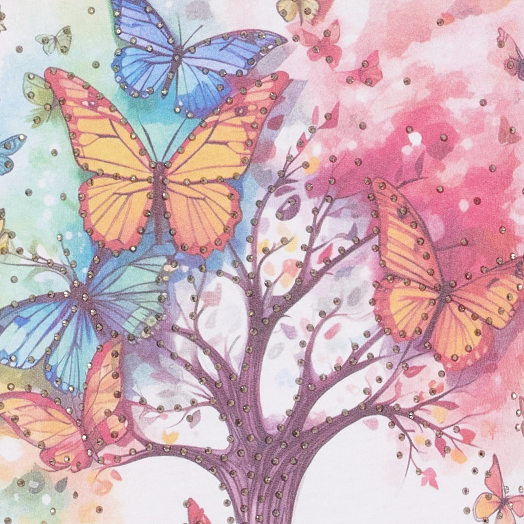 MARTA DU CHATEAU - T-SHIRT - MARIE 1535 - WHITE TREE/BUTTERFLIES