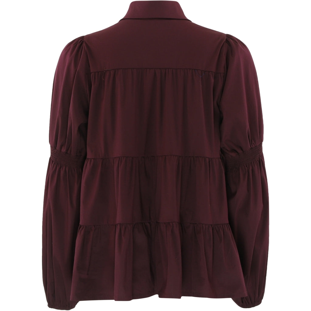 CONTINUE - SKJORTE - SANNA GOLD BUTTONS 15085 - BORDEAUX