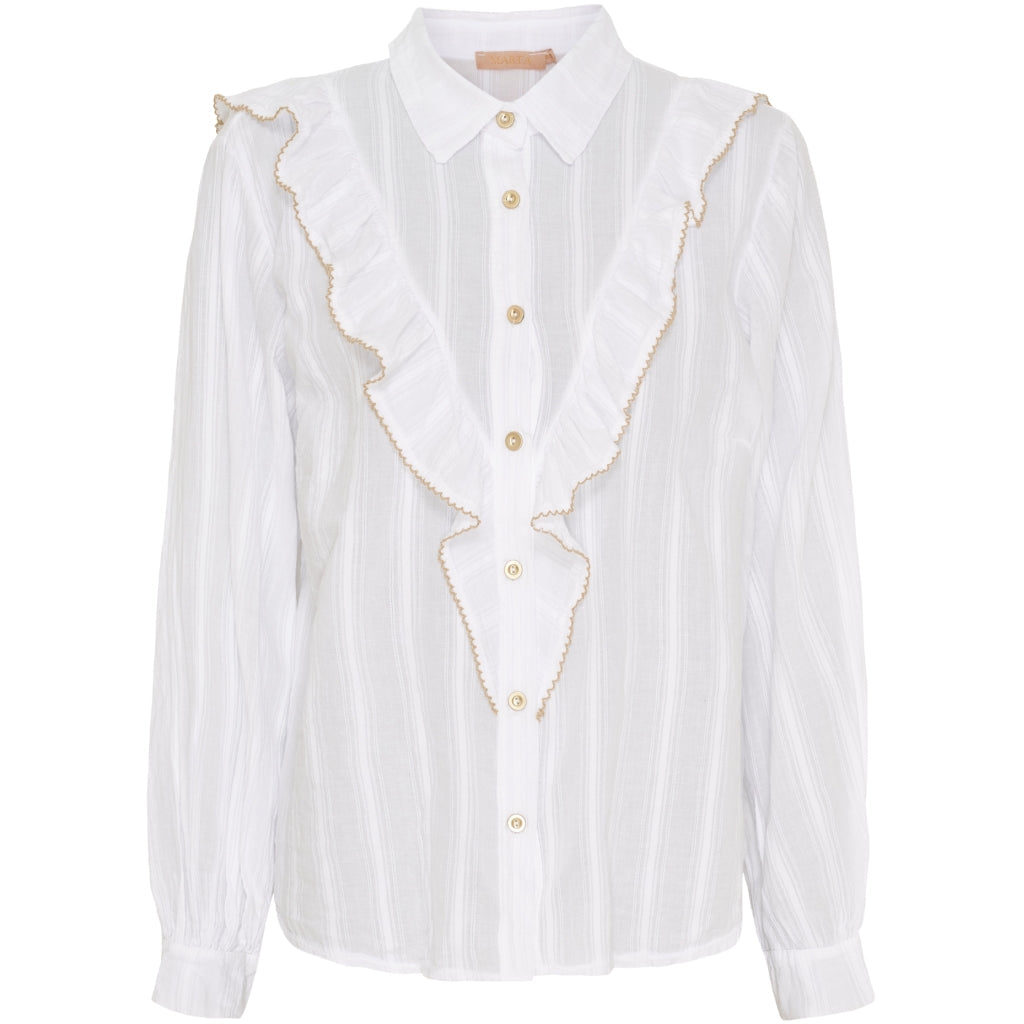 MARTA DU CHATEAU - SKJORTE - LAURETTE 6843 - WHITE/BEIGE