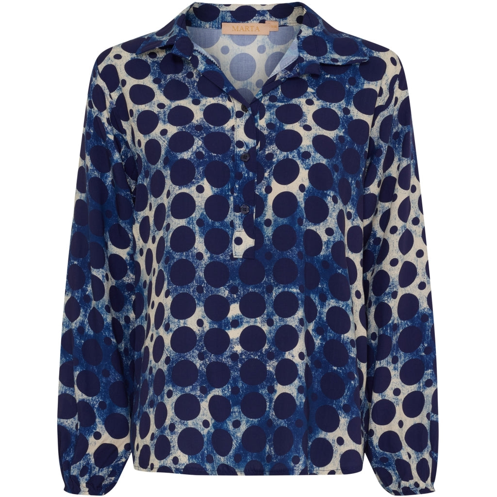 MARTA DU CHATEAU - SKJORTE - LILOU 6528 - BLUE SCURO