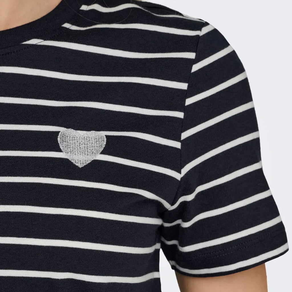 ONLY - T-SHIRT - LIVA 15353397 - NIGHT SKY STRIPES/CLOUD DANCER