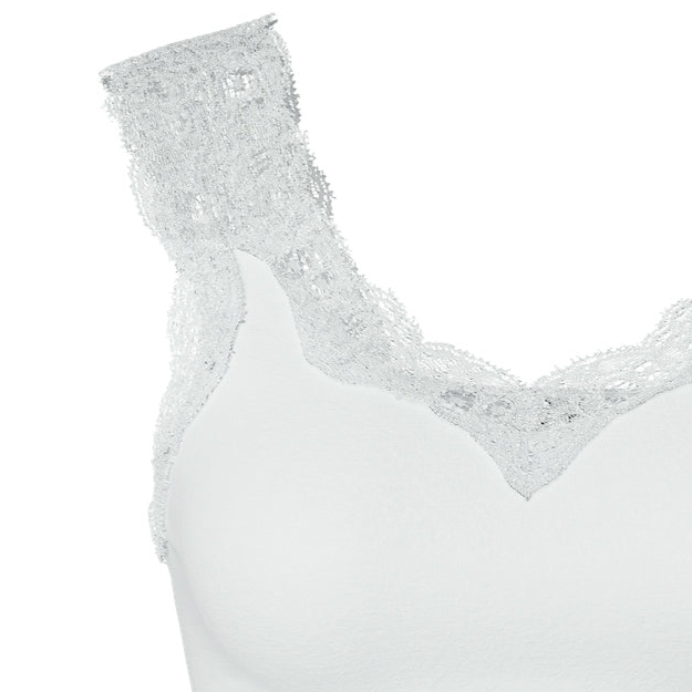 PIECES - TOP - BARBERA LACE 17106017 - HVID
