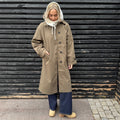 ONLY - TRENCHCOAT - EJA ORCHID BUTTON 15336403 - STONE GRAY DETAIL