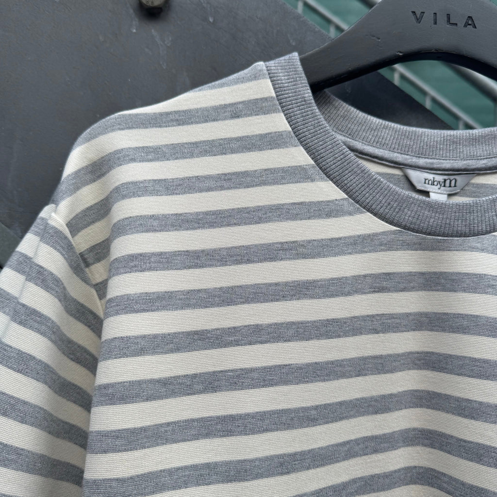 MBYM - T-SHIRT - EMRYS 56589020 - GREY MEL/SUGAR STRIPE