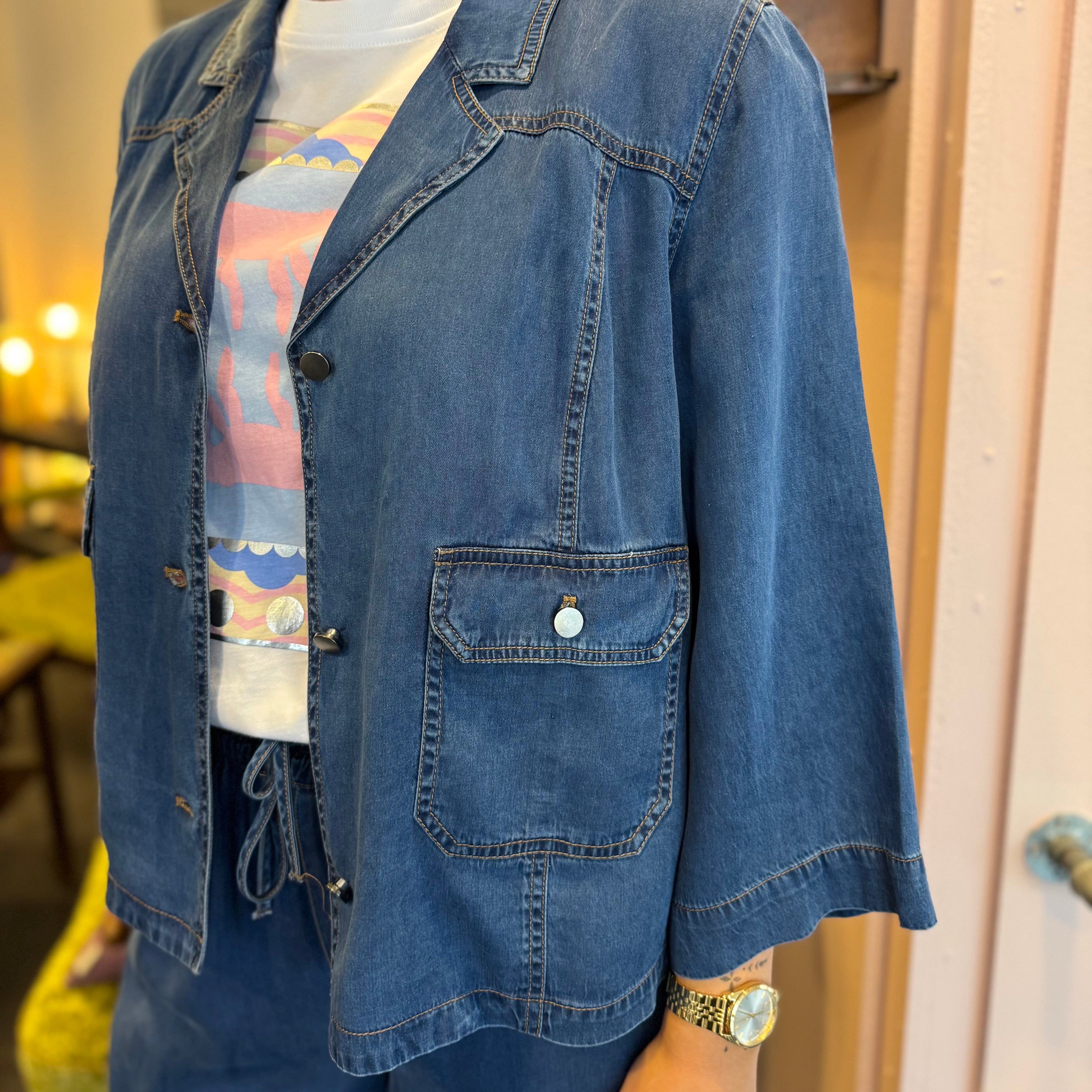 NÜMPH - SKJORTE - MIAMI 705297 - MEDIUM BLUE DENIM