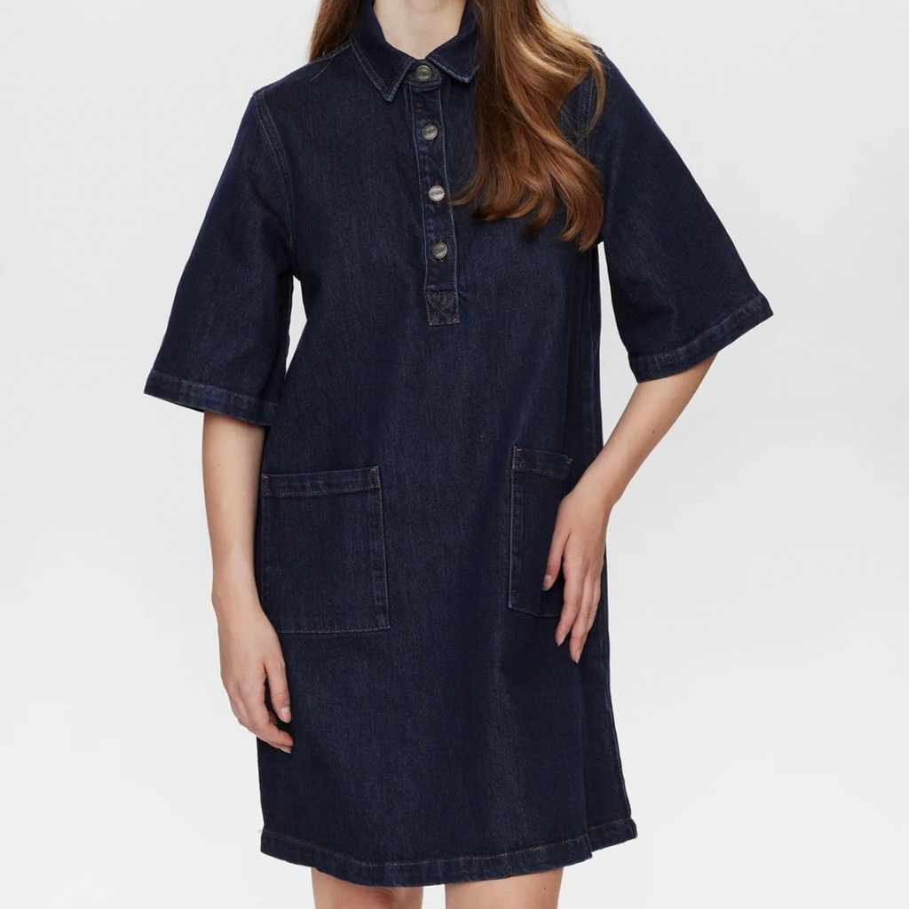 NÜMPH - DENIMKJOLE - LONDON 705192 - DARK BLUE DENIM