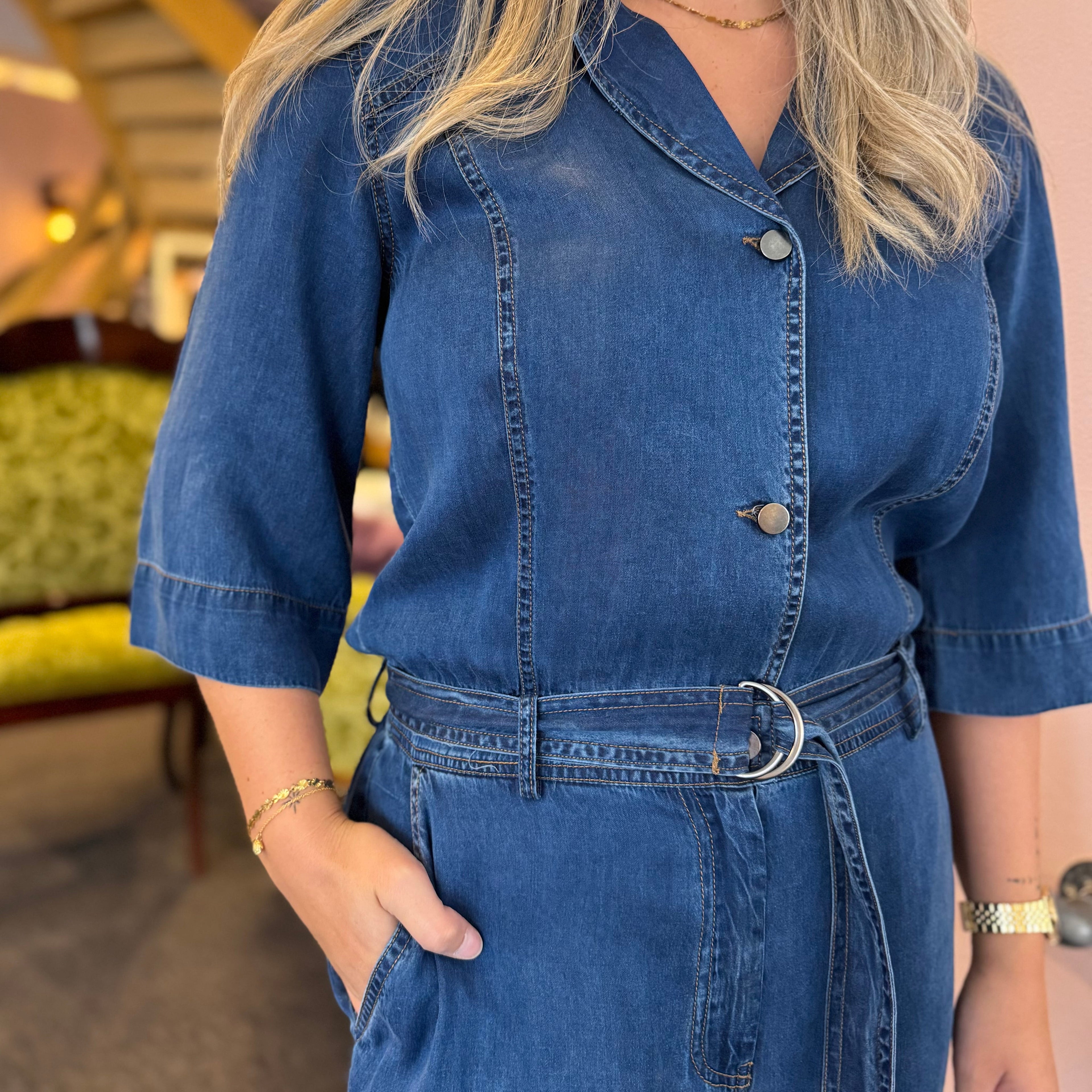 NÜMPH - BUKSEDRAGT - MIAMI 705298 - MEDIUM BLUE DENIM