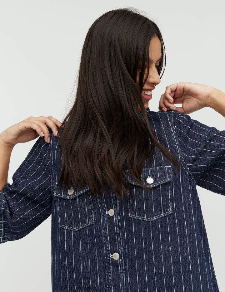 GLOBAL FUNK - KJOLE - MIRA-G -  59328815 - NAVY STRIPES