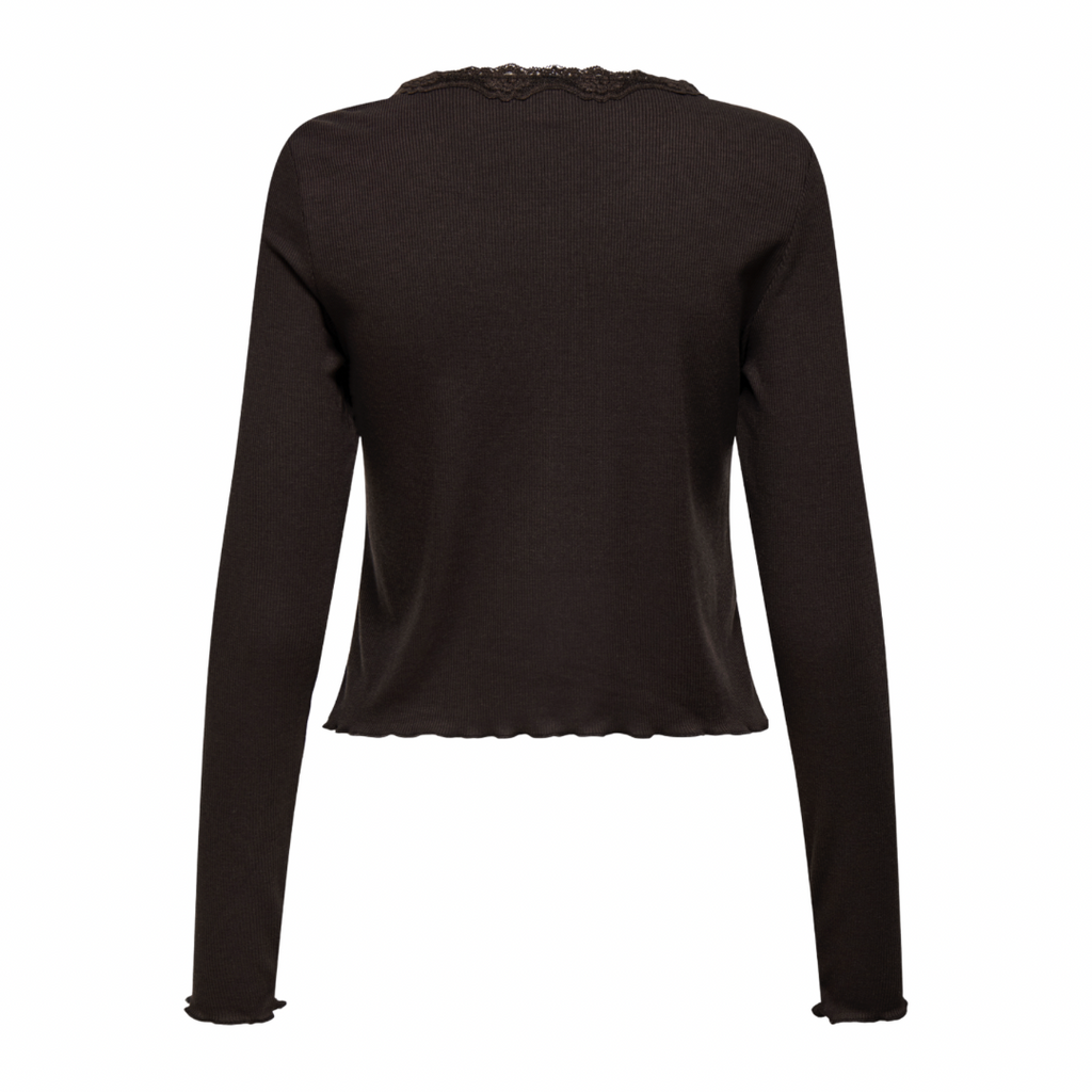 ONLY - CARDIGAN - ENEA LACE 15361331 - BLACK COFFEE