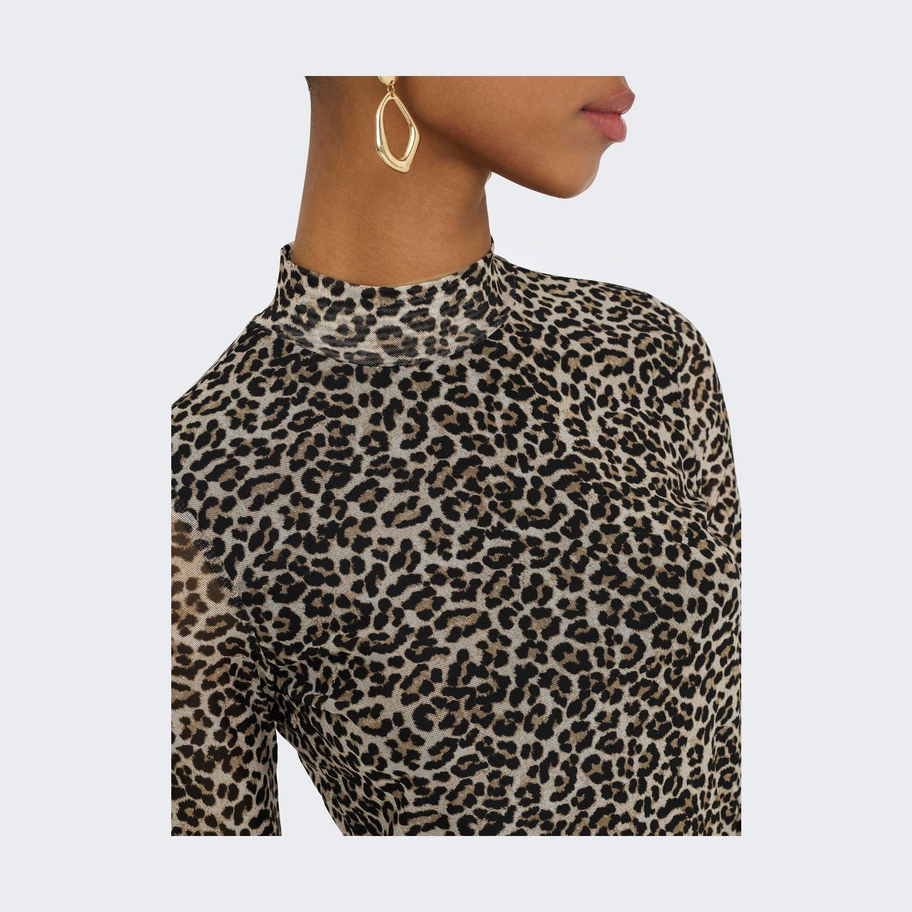 ONLY - MESHBLUSE - ERICA 15141298 - PUMICE STONE/EVERYDAY LEO