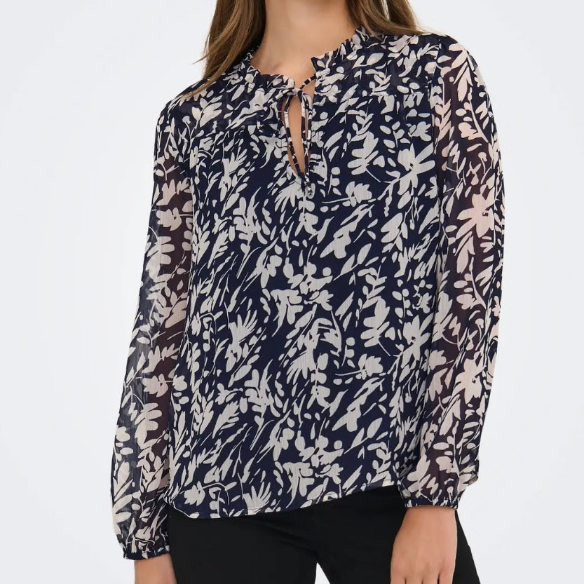 ONLY - BLUSE - DITSY 15229700 - NIGHT SKY/HEMA FLOWER PUMIC