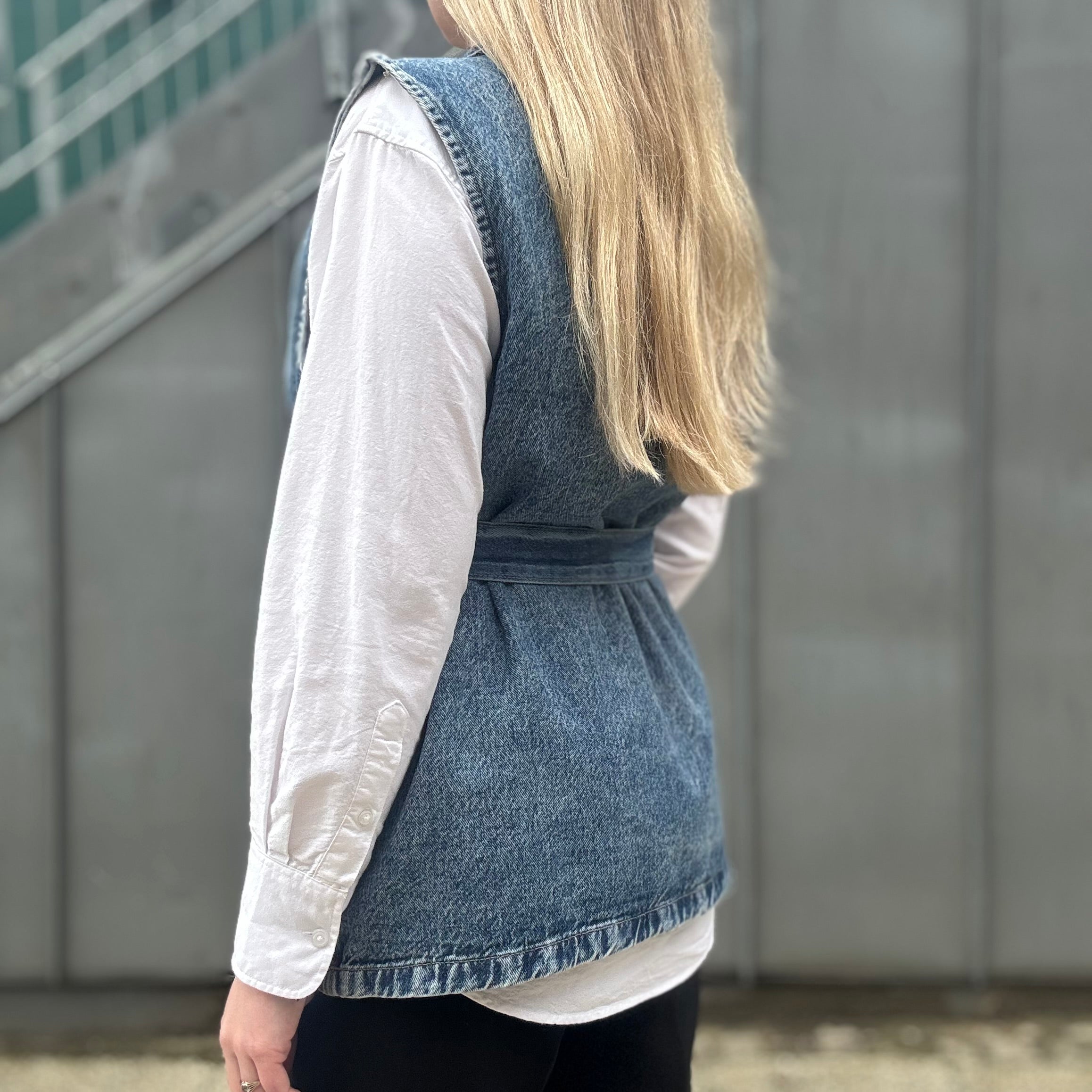 PIECES - VEST - SABINE 17155890 - MEDIUM BLUE DENIM