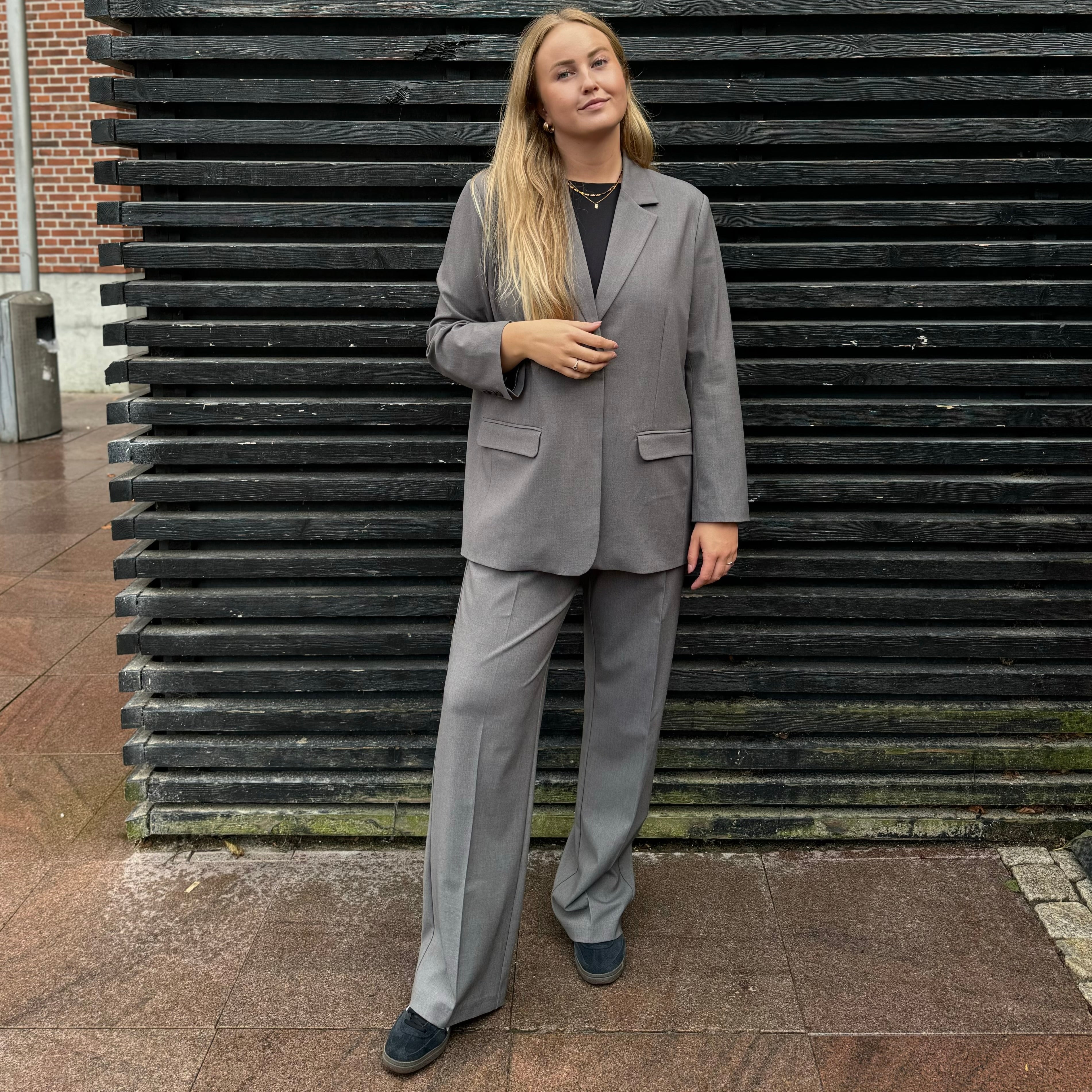 SOFT REBELS - BLAZER - VILJA LOOSE SRSS23-720 - MEDIUM GREY MELANGE