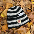 COFFEE BEANIES - SKY BEANIE - STRIPED BLACK/LIGHT GREY