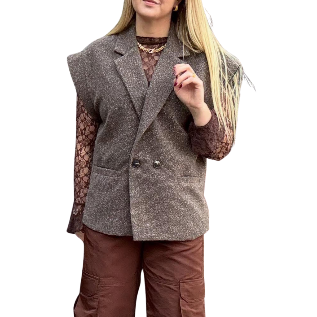 BY LUND - BLAZER VEST - LENA 25CY913 - BROWN