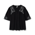 VERO MODA - BLUSE - BRIDGET 10326544 - BLACK/CLOUD DANCER EMBROIDERY