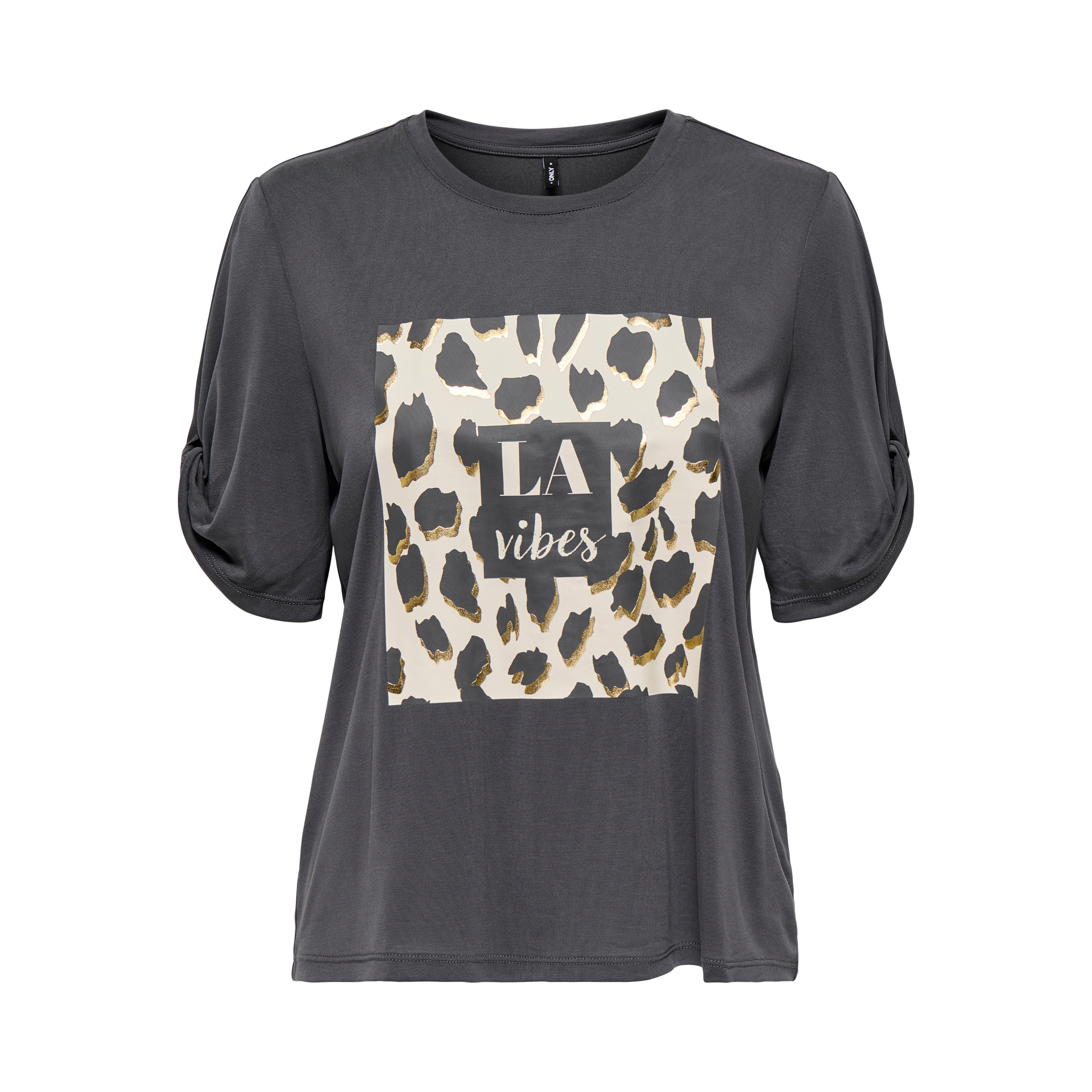 ONLY - T-SHIRT - FREE LIFE 15349921 - BLACKENED PEARL/VIBES