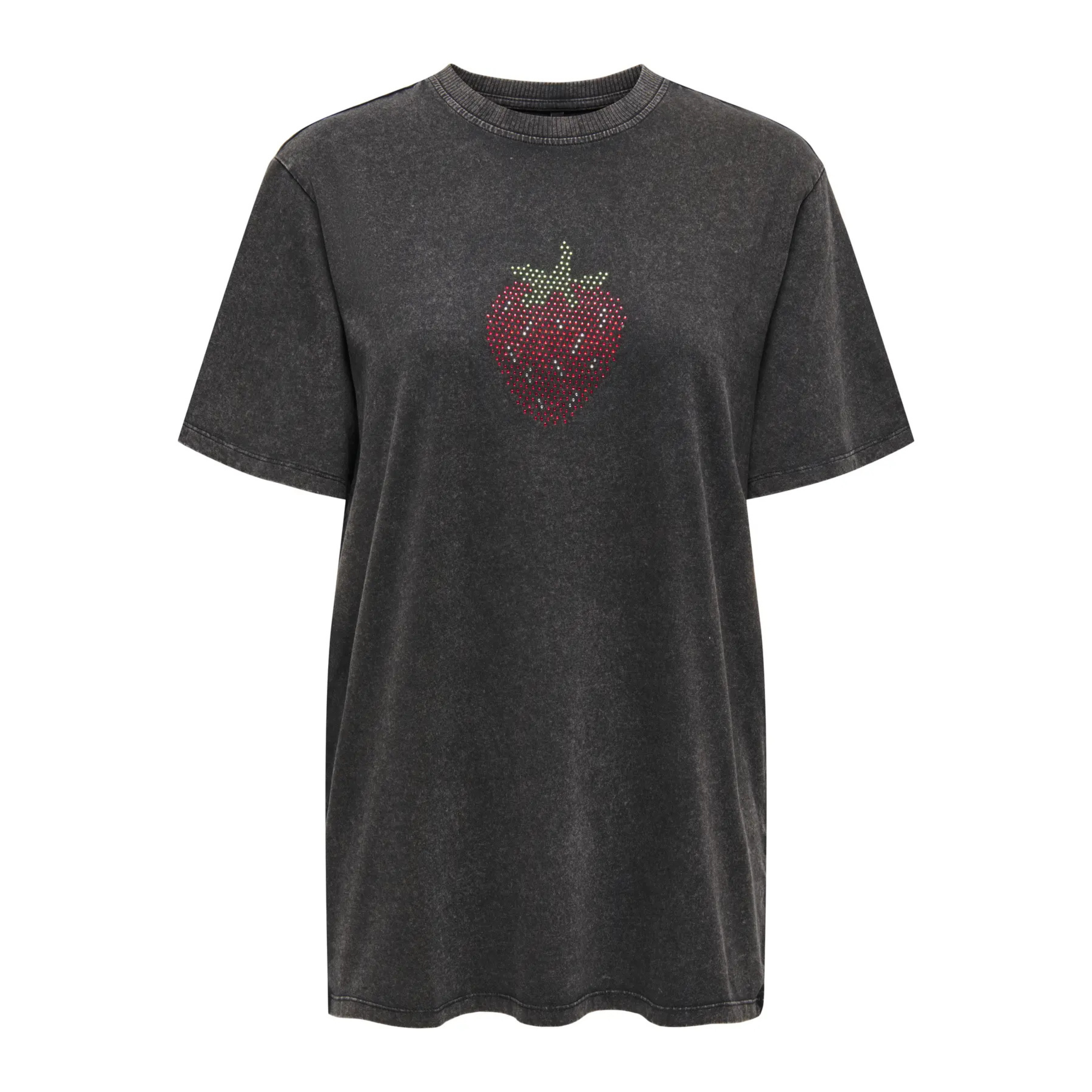 ONLY - T-SHIRT - WENDY 15350545 - BLACK/WASHED STRAWBERRY