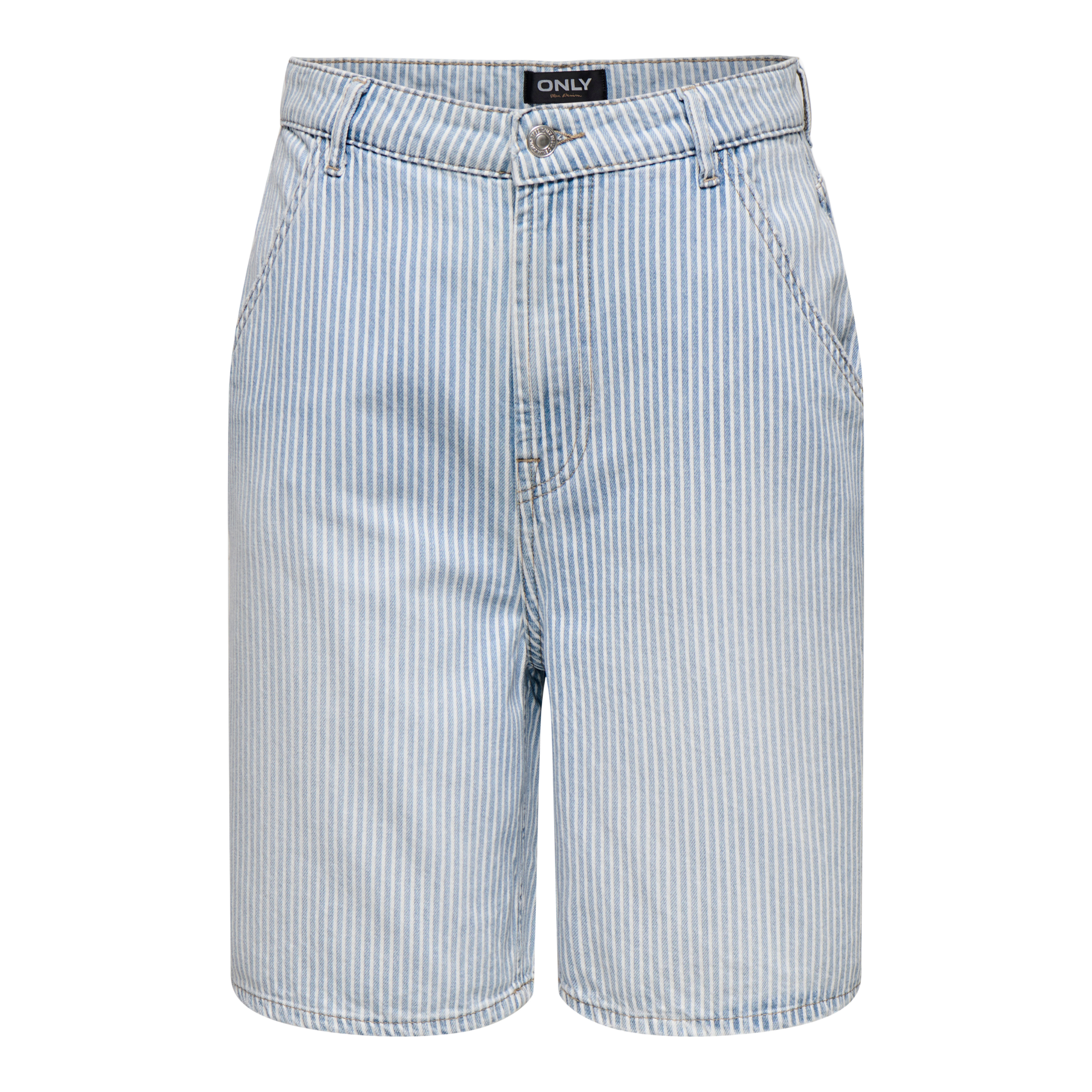 ONLY - SHORTS - GIA 15344282 - LIGHT BLUE DENIM/WHITE STRIPES