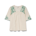 VERO MODA - BLUSE - BRIDGET 10326544 - BIRCH/BOSPHORUS EMBROIDERY
