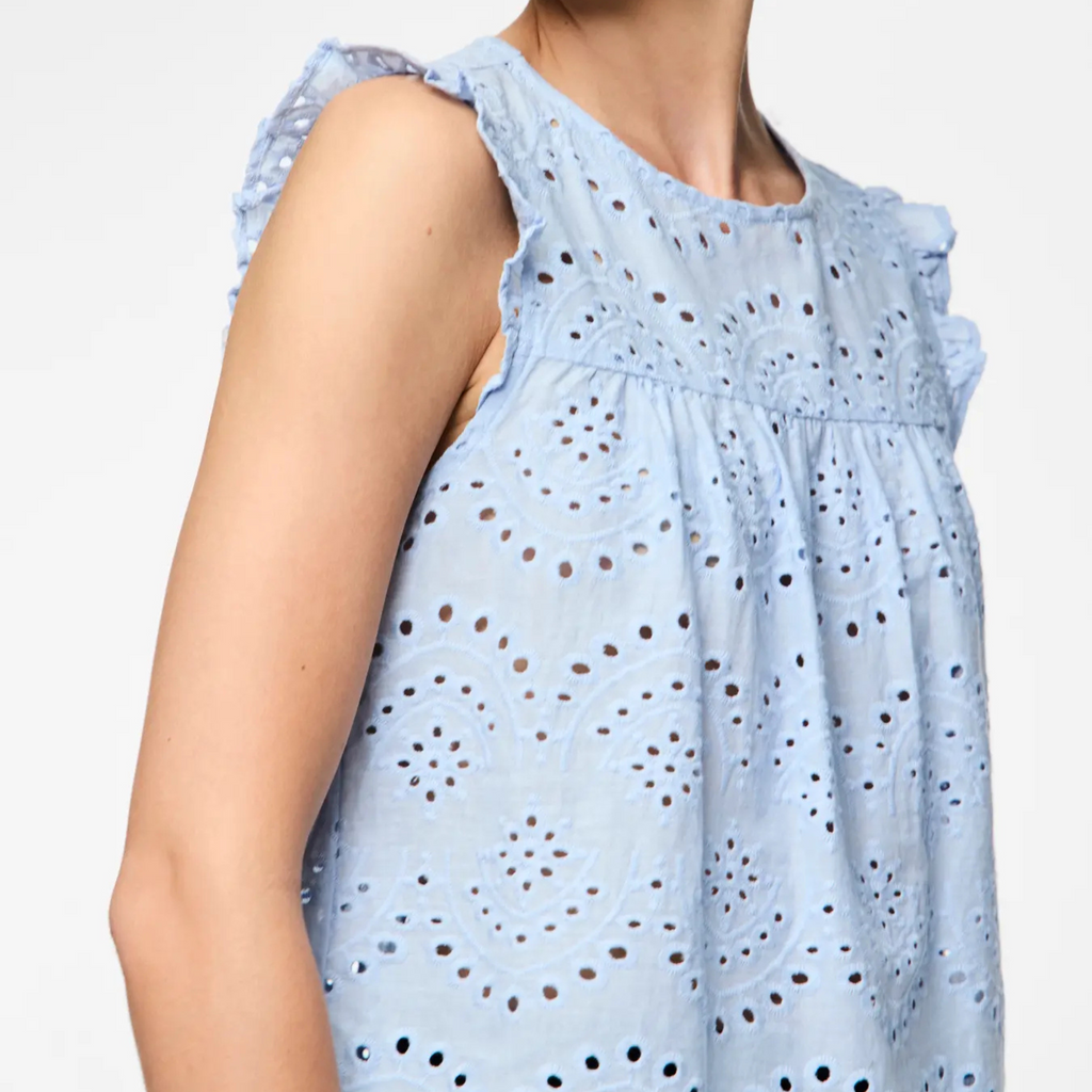 PIECES - TOP - VILDE 17154746 - CASHMERE BLUE