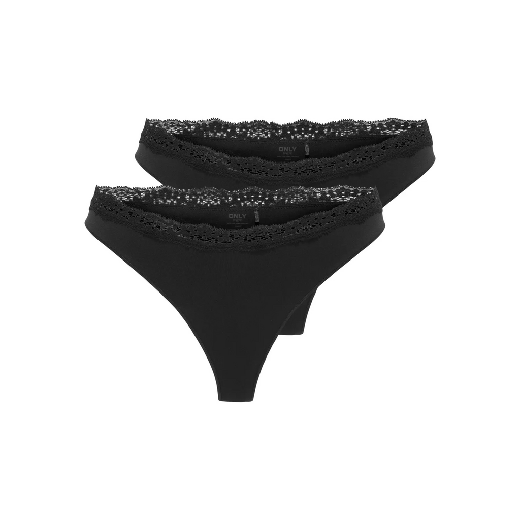 ONLY - 2-PAK G-STRENG - VICKY LACE 15354513 - SORT