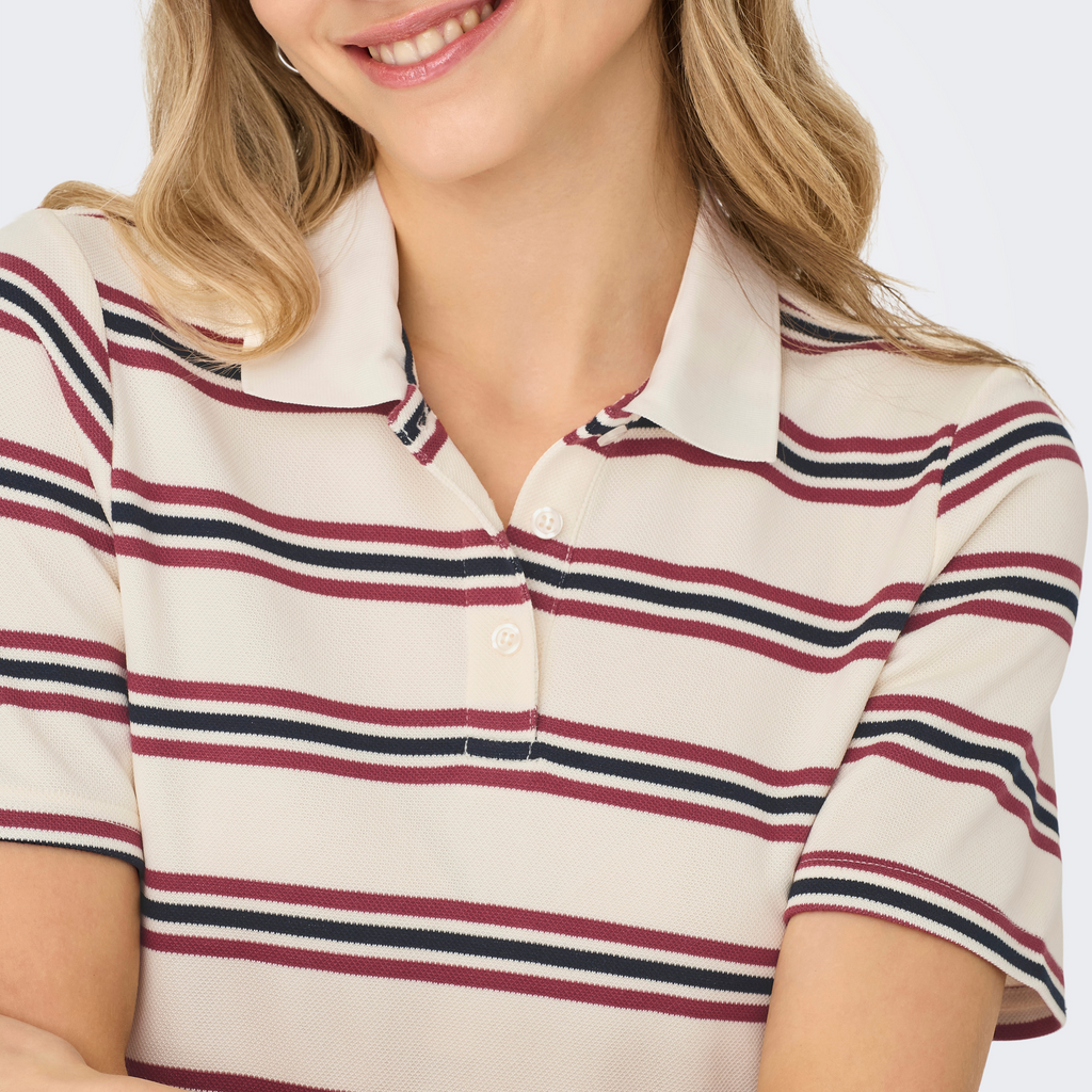 ONLY - POLO KJOLE - EVIE 15357166 - ANTIQUE WHITE/NAVY BLAZER/RUBY WINE