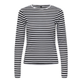 ONLY - BLUSE - ELLI RIB 15375353 - WHITE/BLACK STRIPES