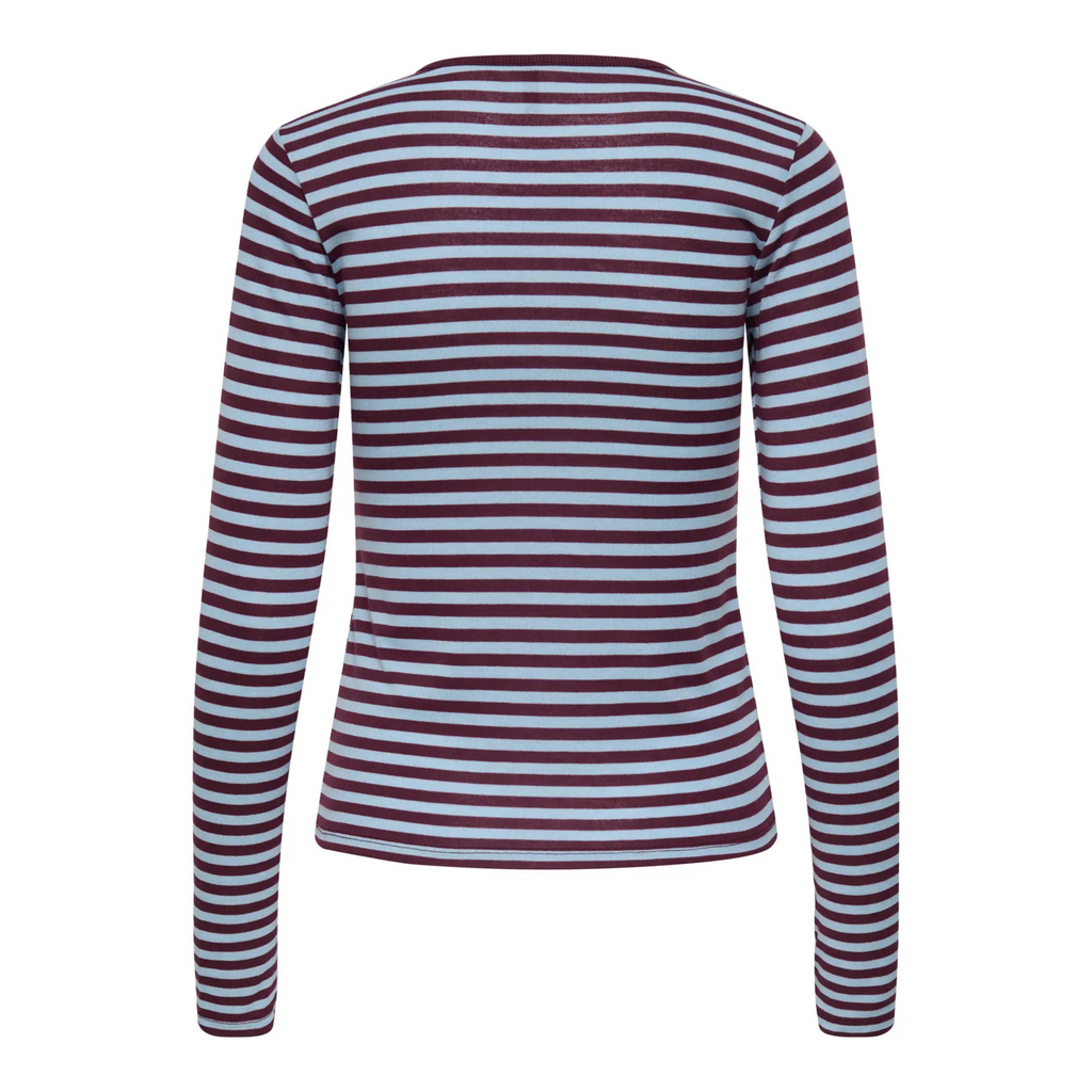 ONLY - BLUSE - ELLI RIB 15375353 - CASHMERE BLUE/CABERNET STRIPES