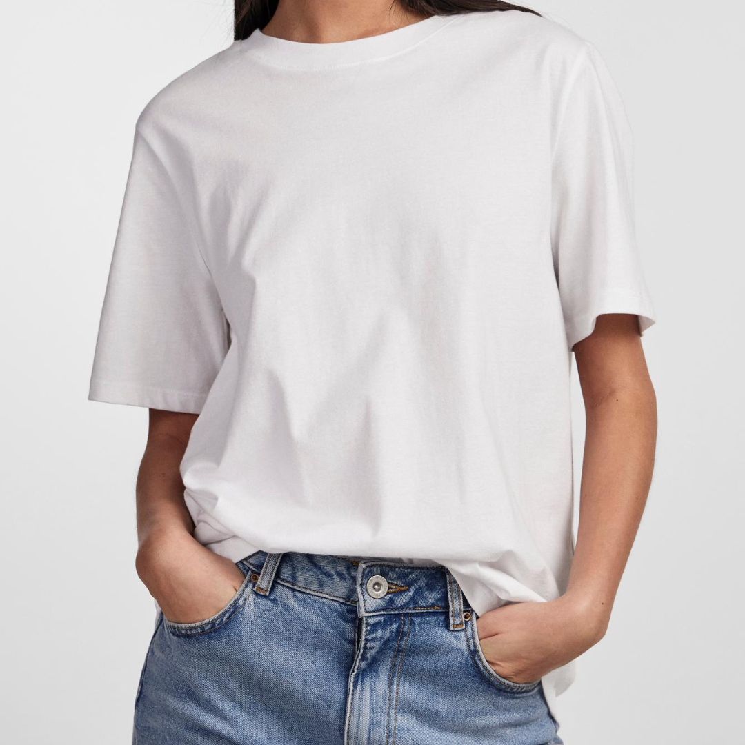 PIECES - T-SHIRT - RIA SOLID 17140802 - BRIGHT WHITE