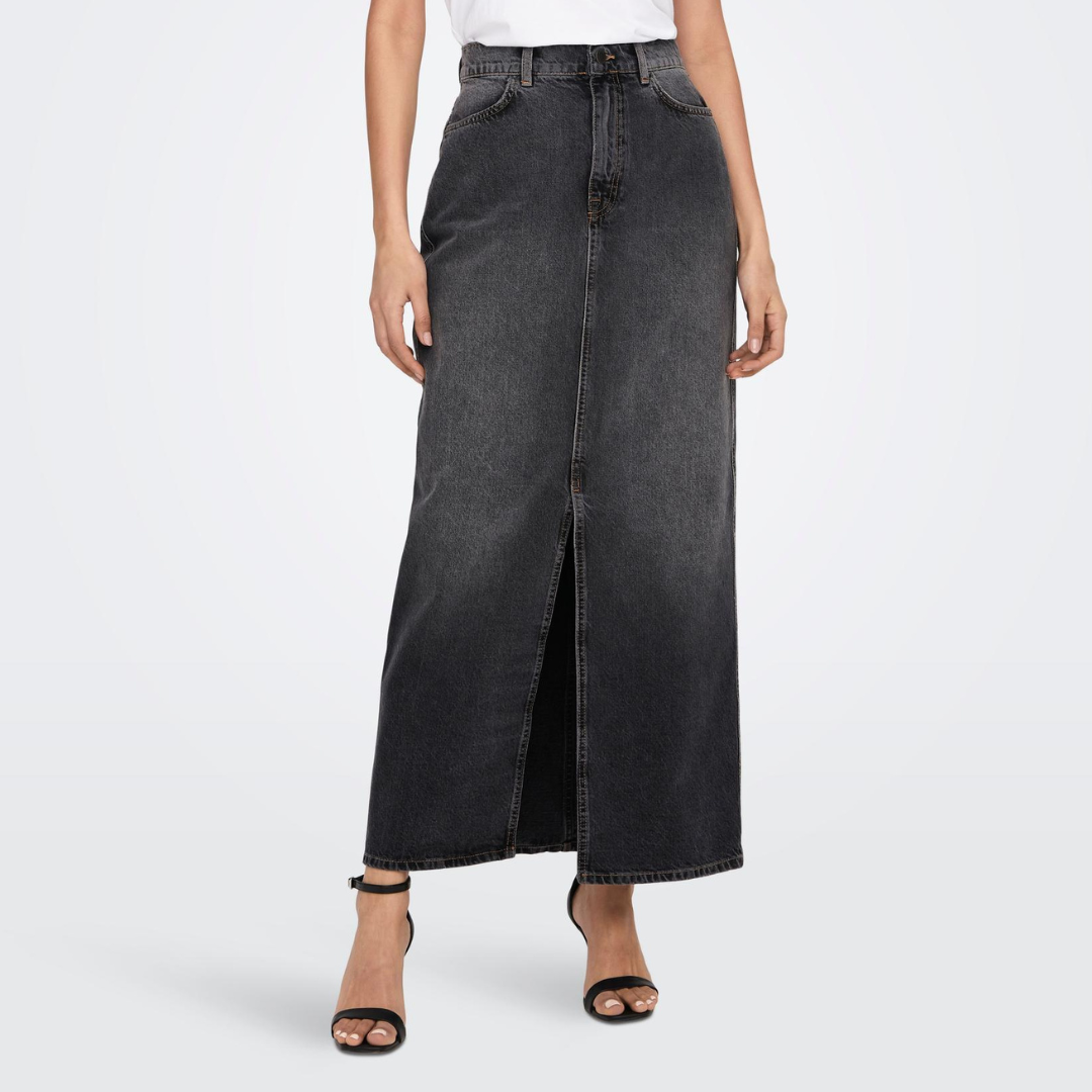 ONLY - DENIM NEDERDEL - CILLA 15320571 - WASHED BLACK