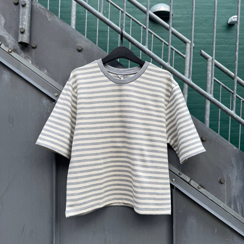 MBYM - T-SHIRT - EMRYS 56589020 - GREY MEL/SUGAR STRIPE