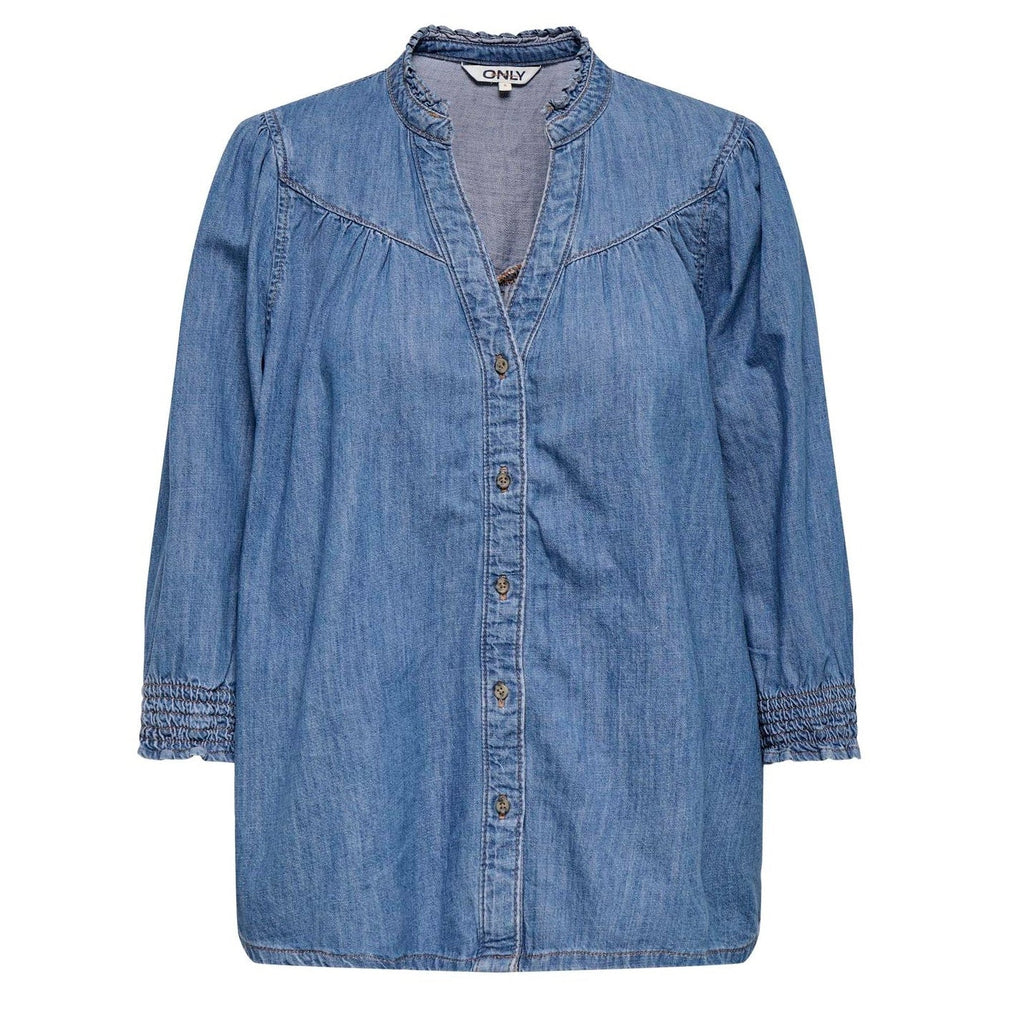 ONLY - SKJORTE - RAYA 15357327 - MEDIUM BLUE DENIM