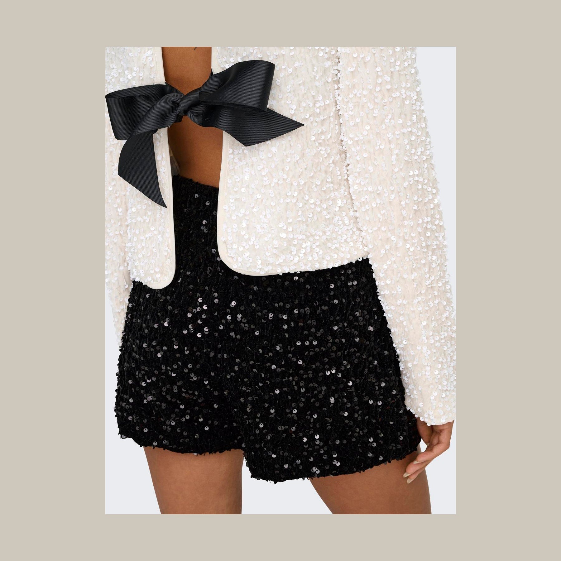 ONLY - SKORTS - ANIKA 15358316 - BLACK SEQUINS