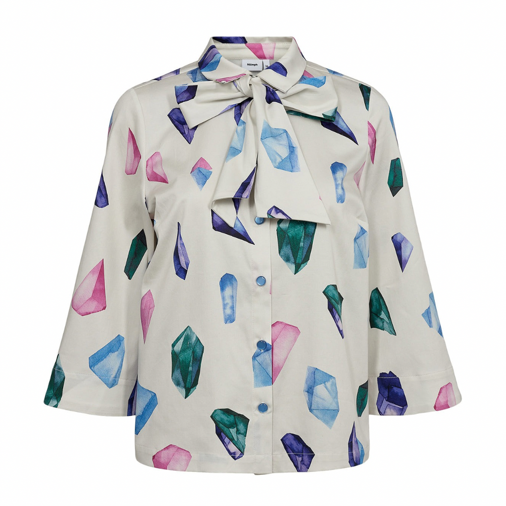 NÜMPH - SKJORTE - CRYSTAL BOW 704907 - CLOUD DANCER