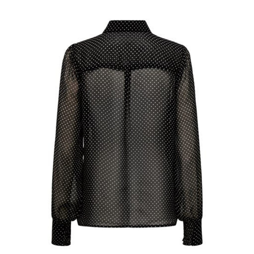 ONLY - SKJORTE - ISABELLA 15273052 - SORT M. HVIDE PRIKKER