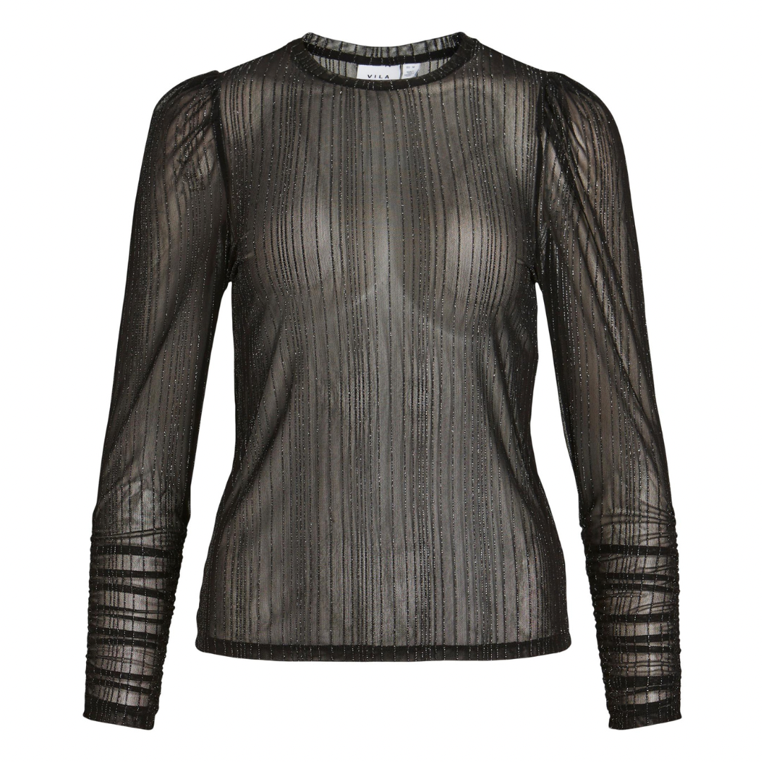 VILA - BLUSE - RANVA 14090217 - SORT/SØLV
