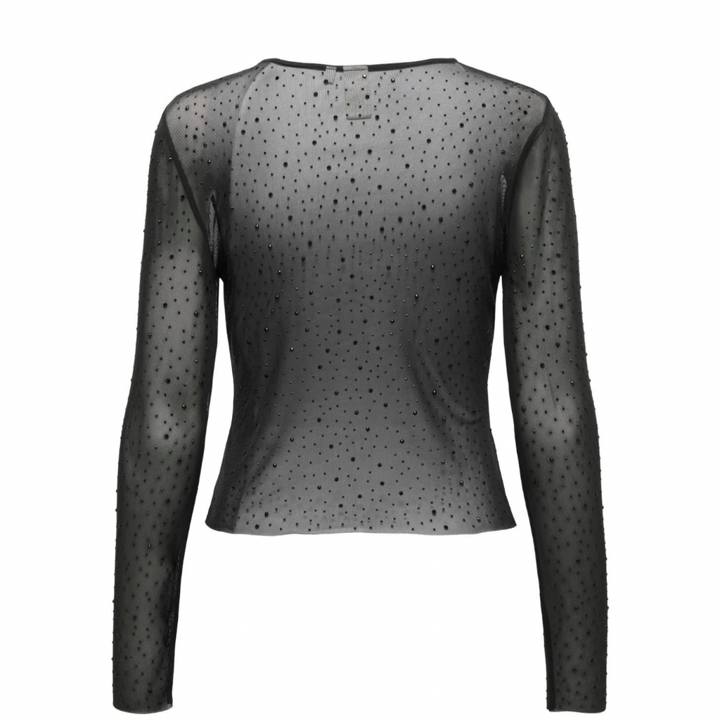 ONLY - BLUSE - SIVAL RHINESTON -  15331787 - SORT