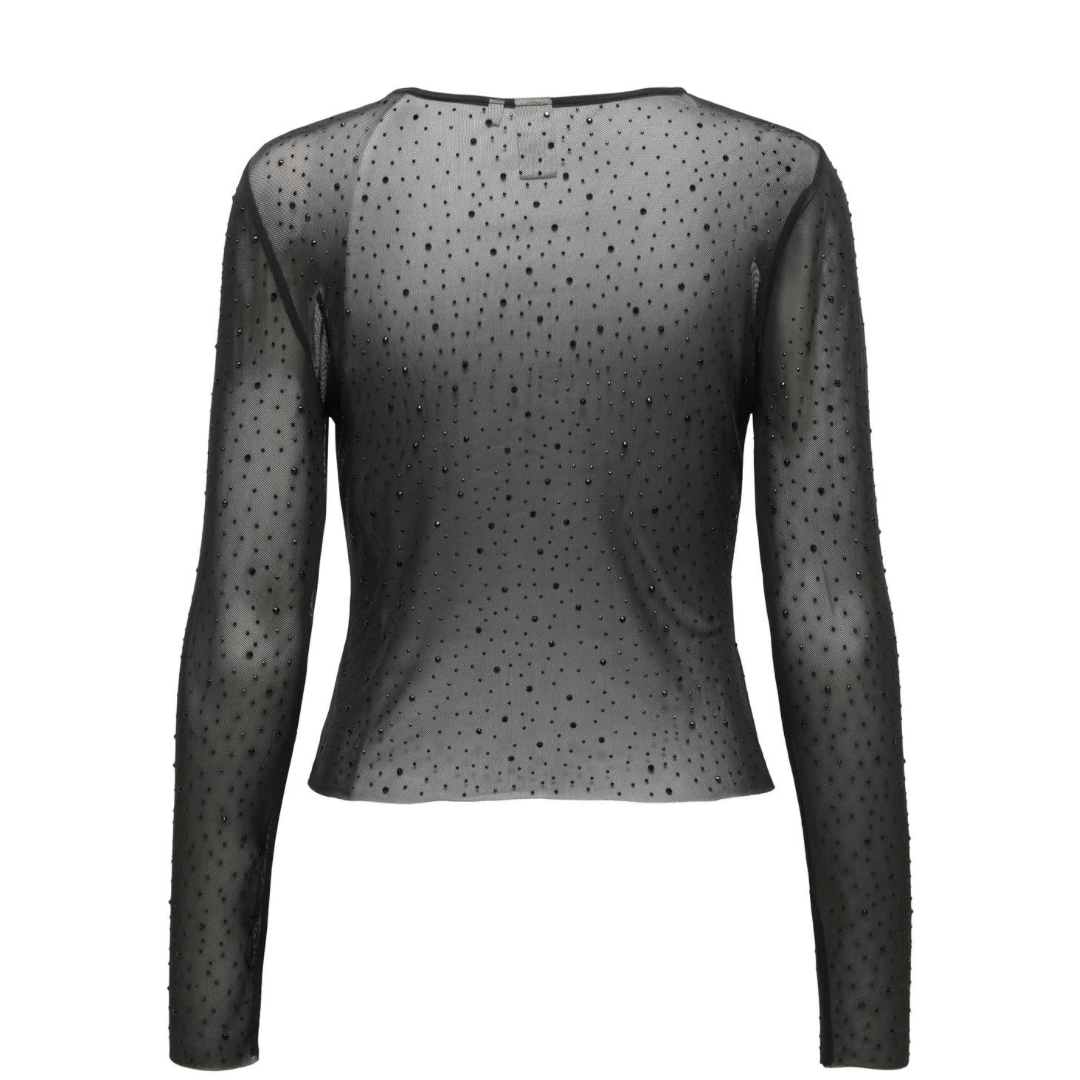 ONLY - BLUSE - SIVAL RHINESTON -  15331787 - SORT
