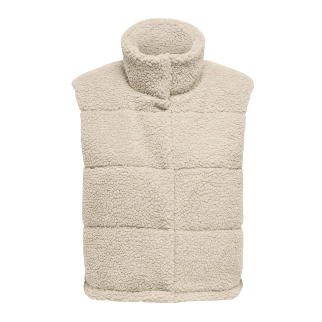 ONLY - VEST - SANDRA TEDDY 15320630 - PUMICE STONE
