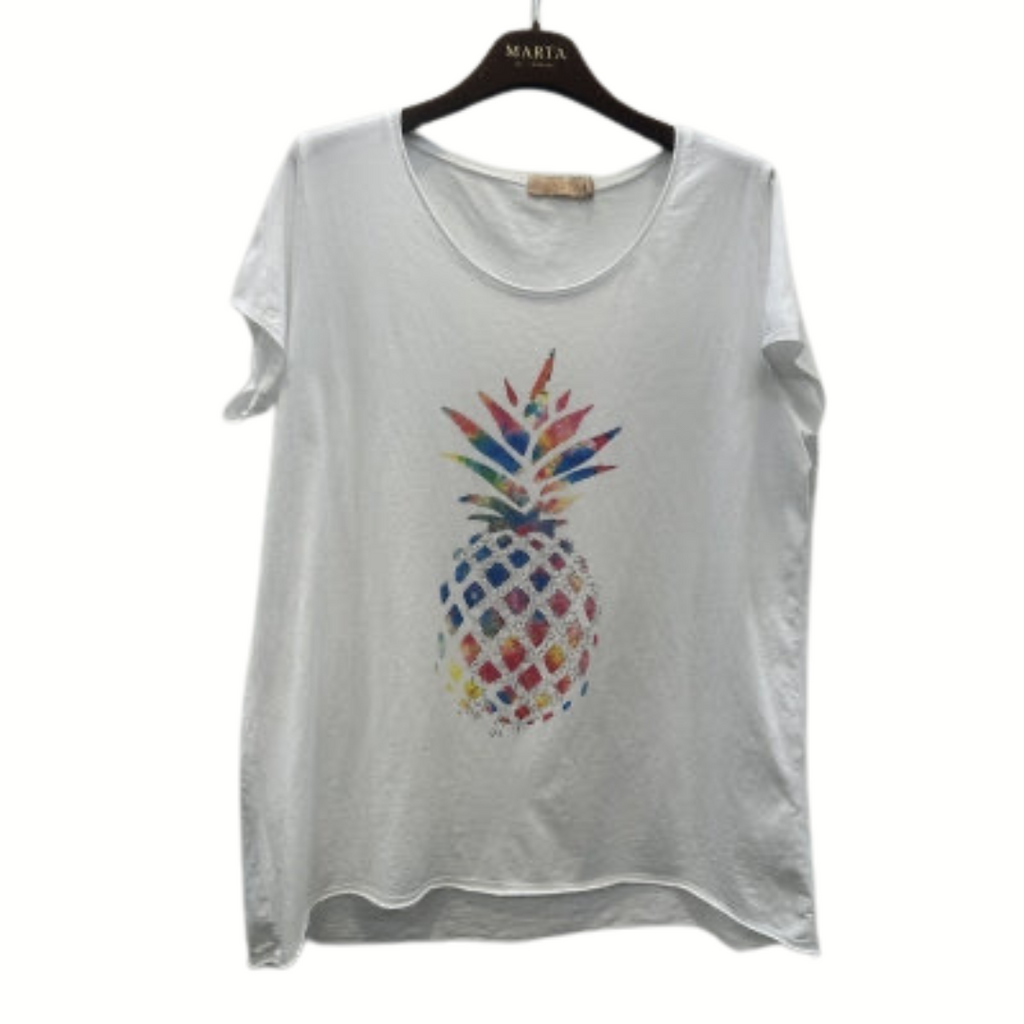 MARTA DU CHATEAU - T-SHIRT - MARIE 1535 - WHITE PINEAPPLE