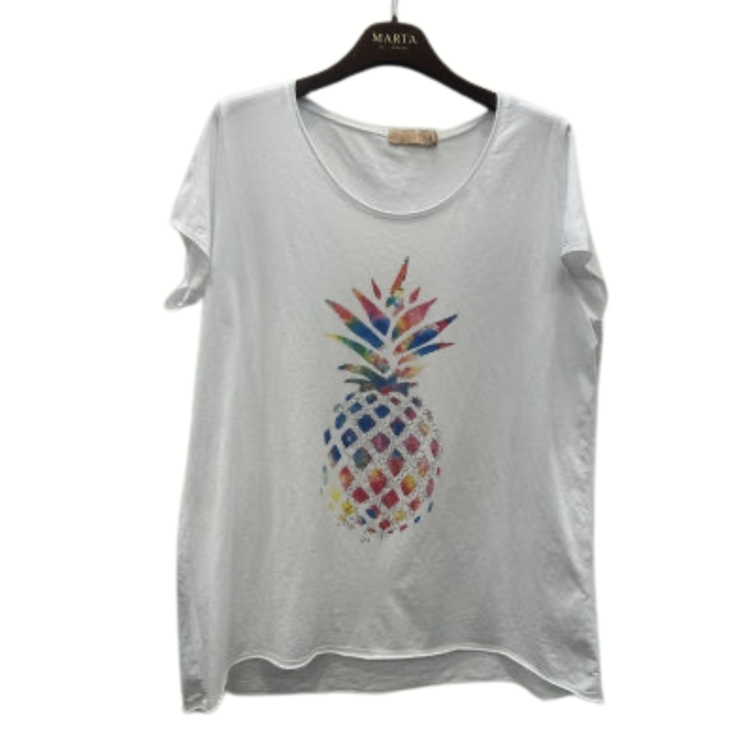 MARTA DU CHATEAU - T-SHIRT - MARIE 1535 - WHITE PINEAPPLE