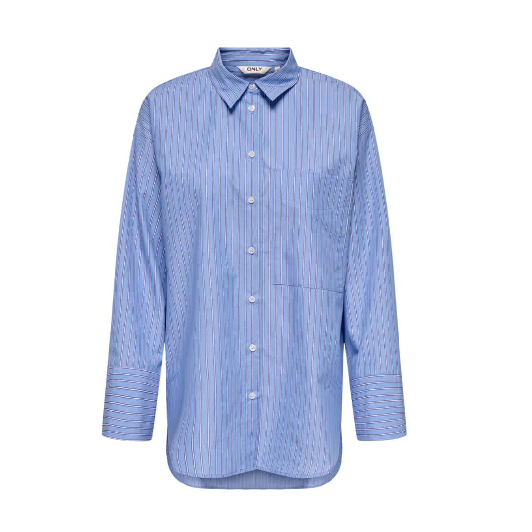ONLY - SKJORTE - MAIA 15345008 - BRIGHT WHITE/SODALITE BLUE/VISTA BLUE STRIPES