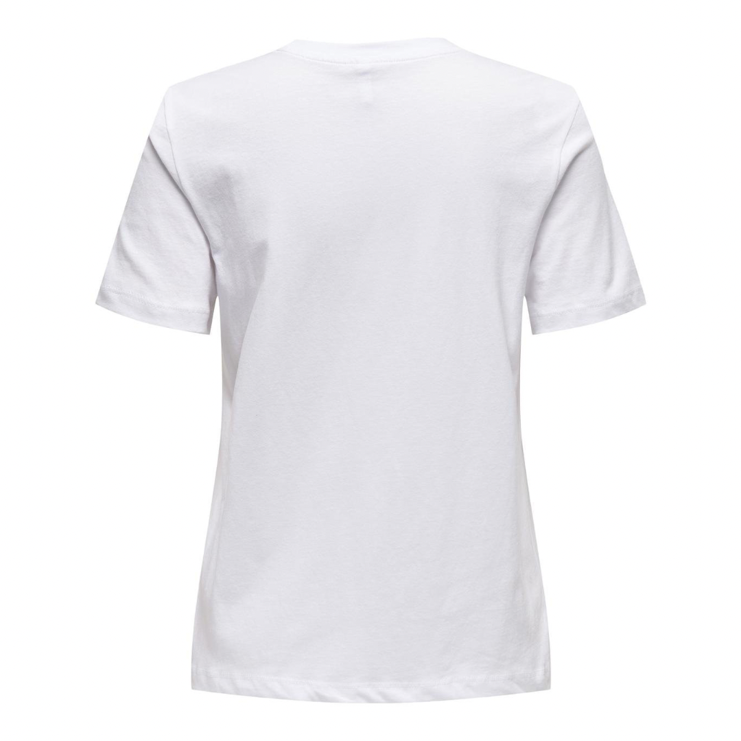 ONLY - T- SHIRT - KETTY 15288473 - BRIGHT WHITE/RED HEART