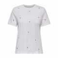 ONLY - T- SHIRT - KETTY 15288473 - BRIGHT WHITE/RED HEART