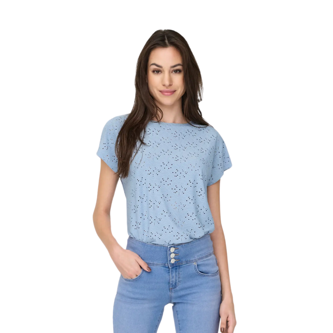 ONLY - T-SHIRT - SMILLA 15231005 - SOFT CHAMBRAY