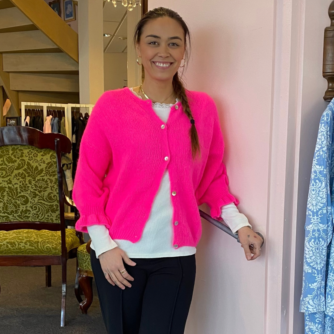 MARTA DU CHATEAU - CARDIGAN - JULIANA 2413 - FUXIA FLUO