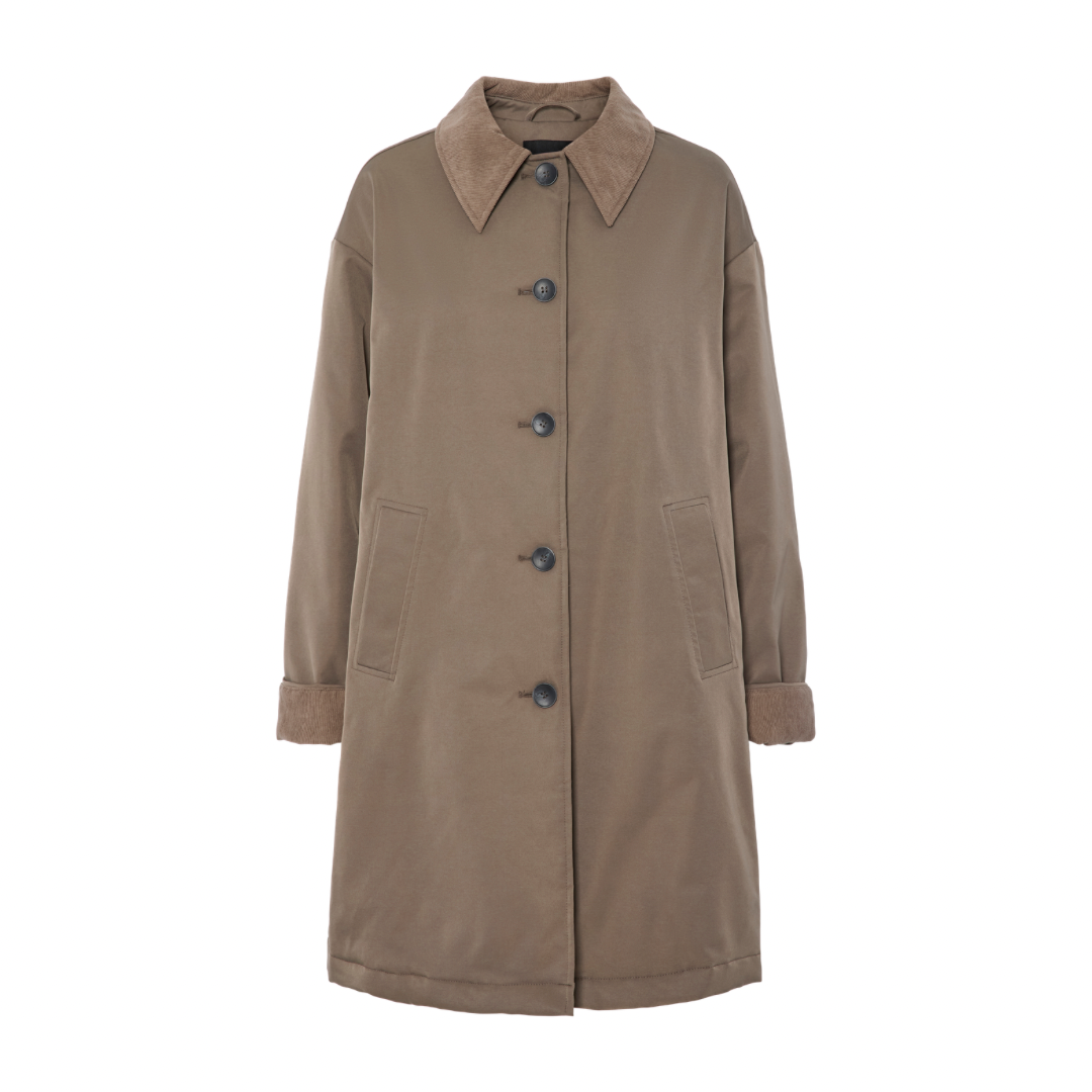 PIECES - JAKKE - NORM CORDUROY -  17151431 - MOREL CHOC BROWN